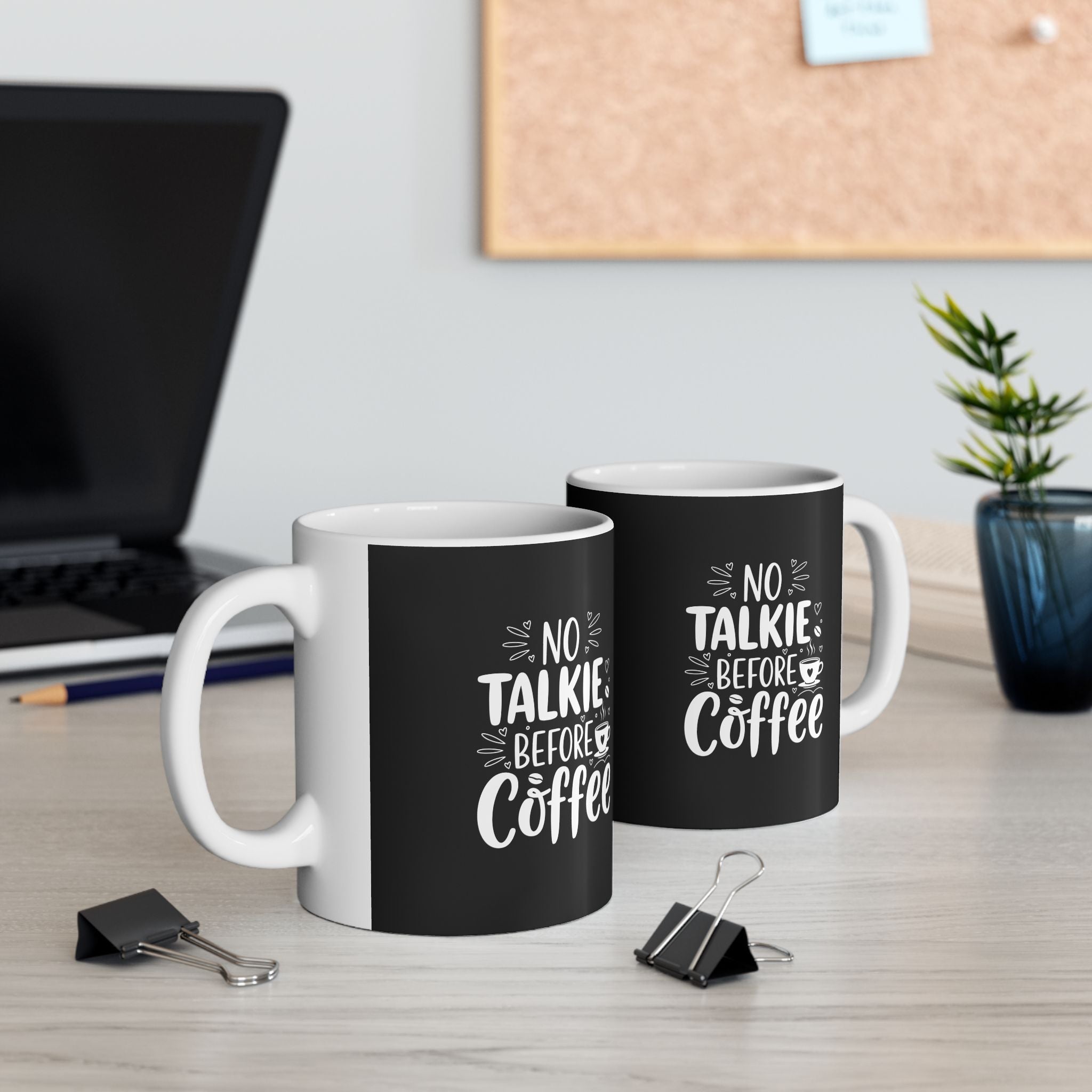 No Talking Before Coffee Mug Printify