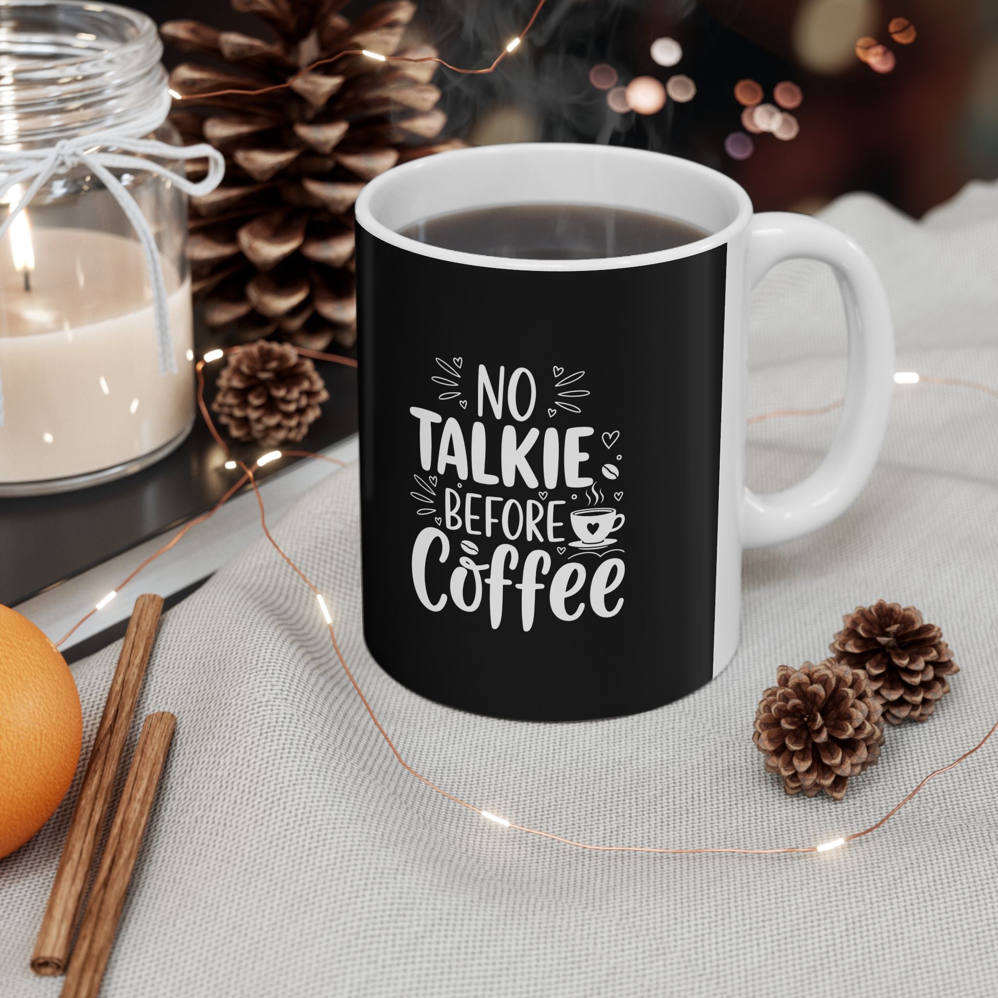 No Talking Before Coffee Mug Printify