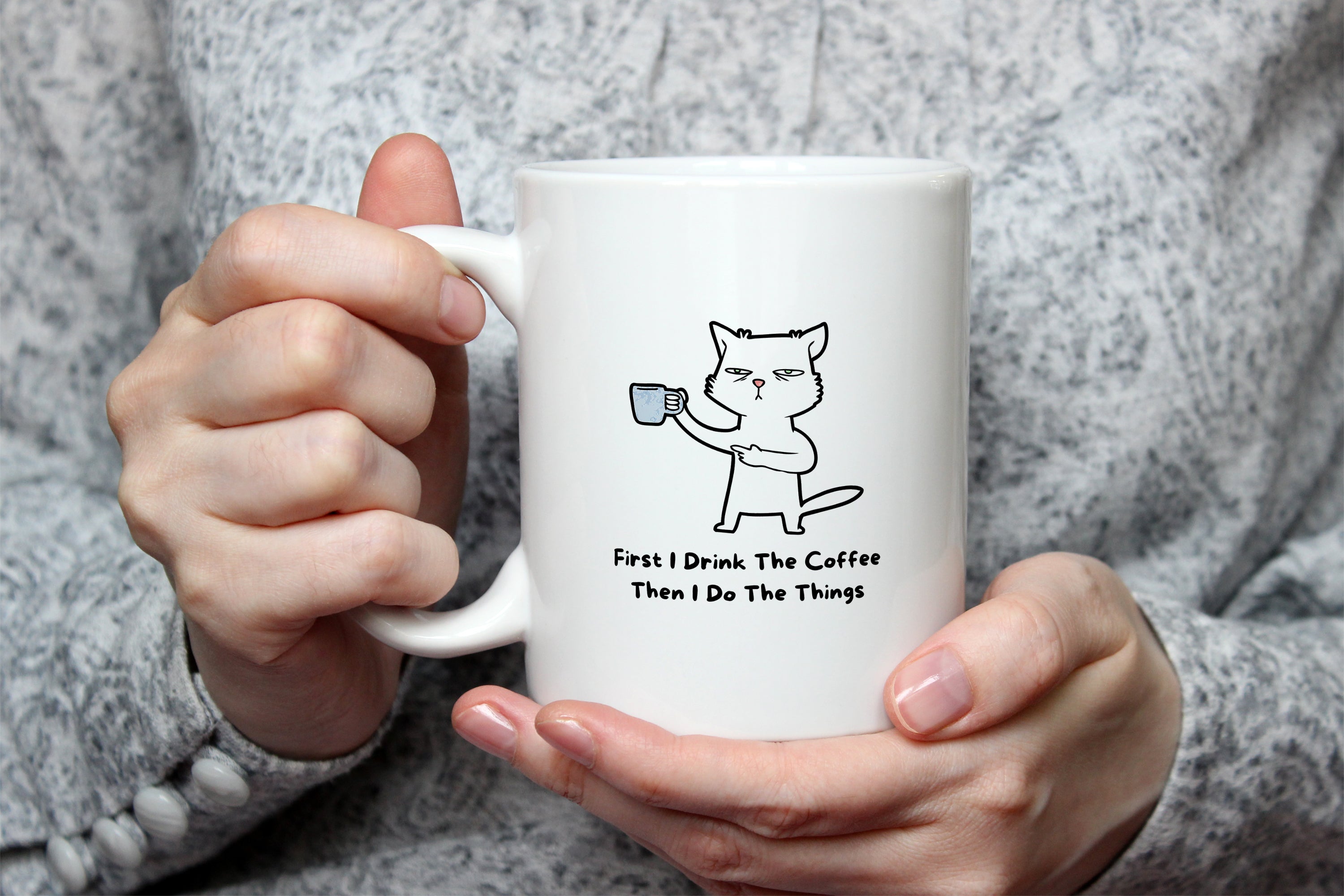 Cute Cat Coffee Ceramic Mug - Vanyra
