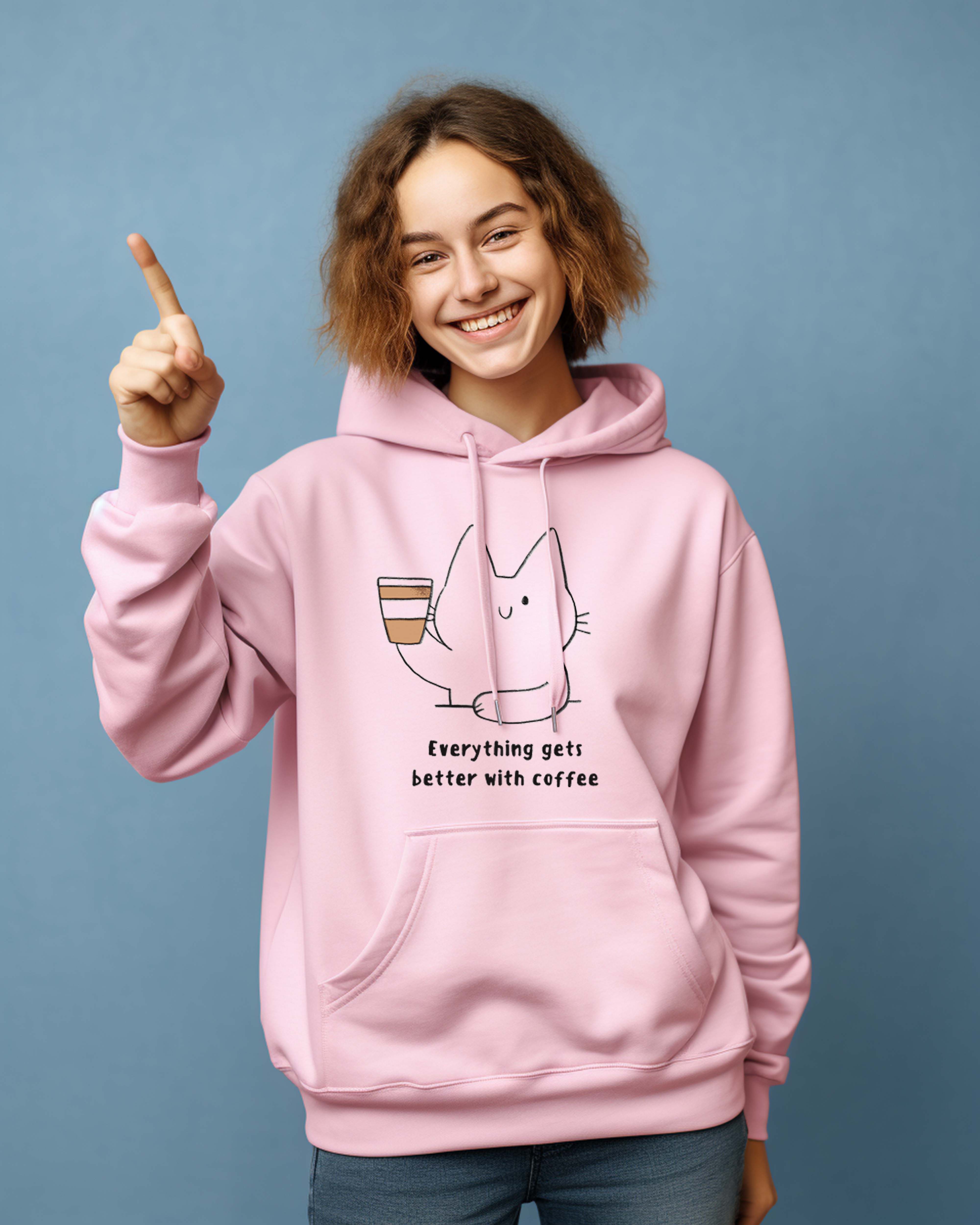 Everything Gets Better With Coffee Cute Graphic Sweatshirt - Vanyra