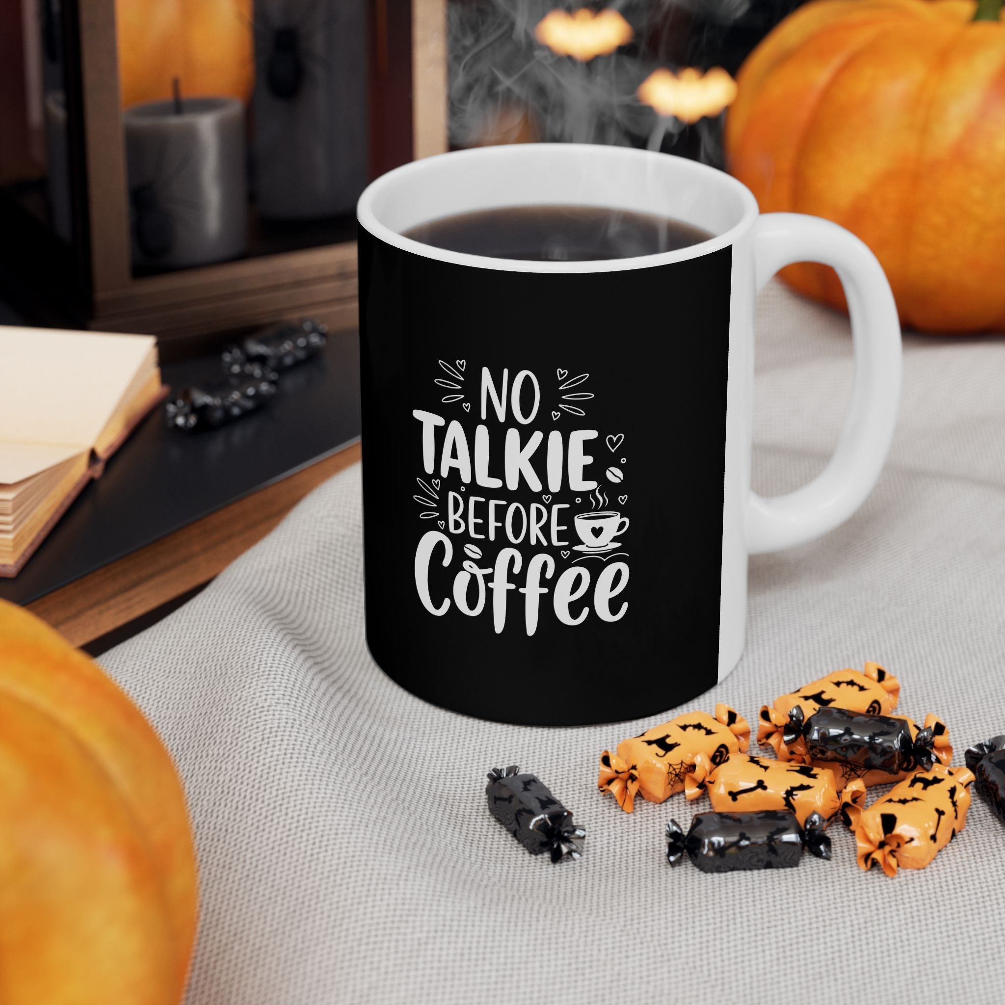 No Talking Before Coffee Mug Printify