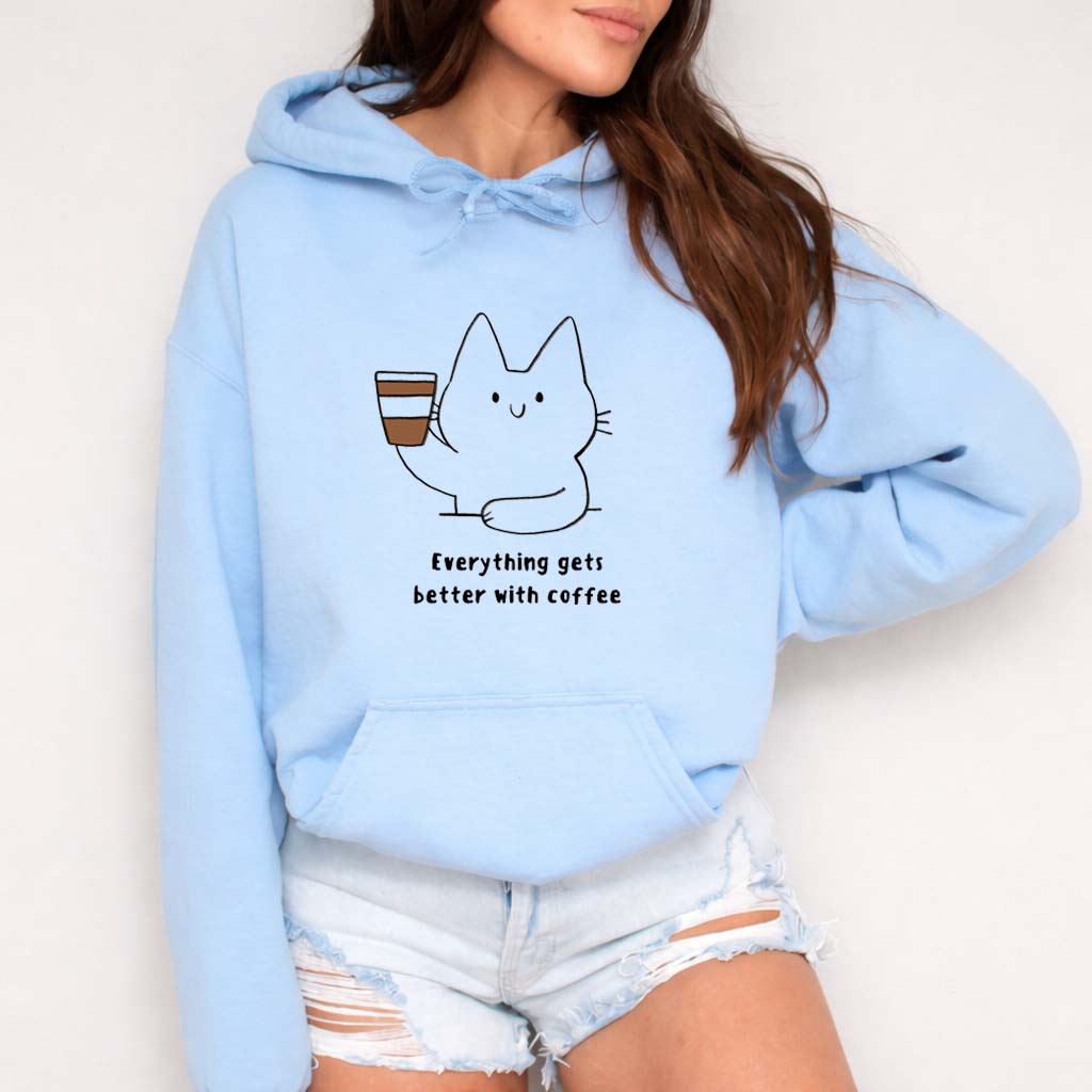 Everything Gets Better With Coffee Cute Graphic Sweatshirt - Vanyra