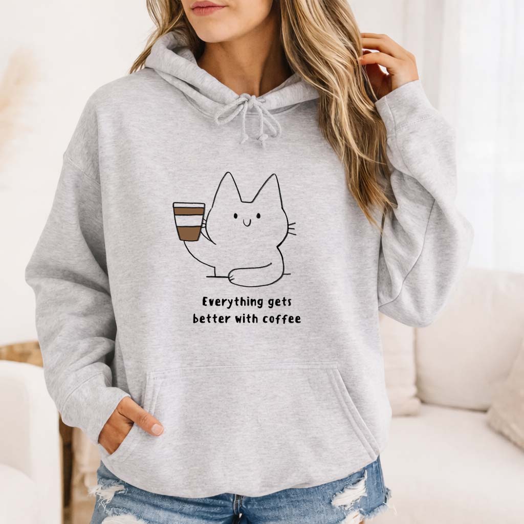 Everything Gets Better With Coffee Cute Graphic Sweatshirt - Vanyra