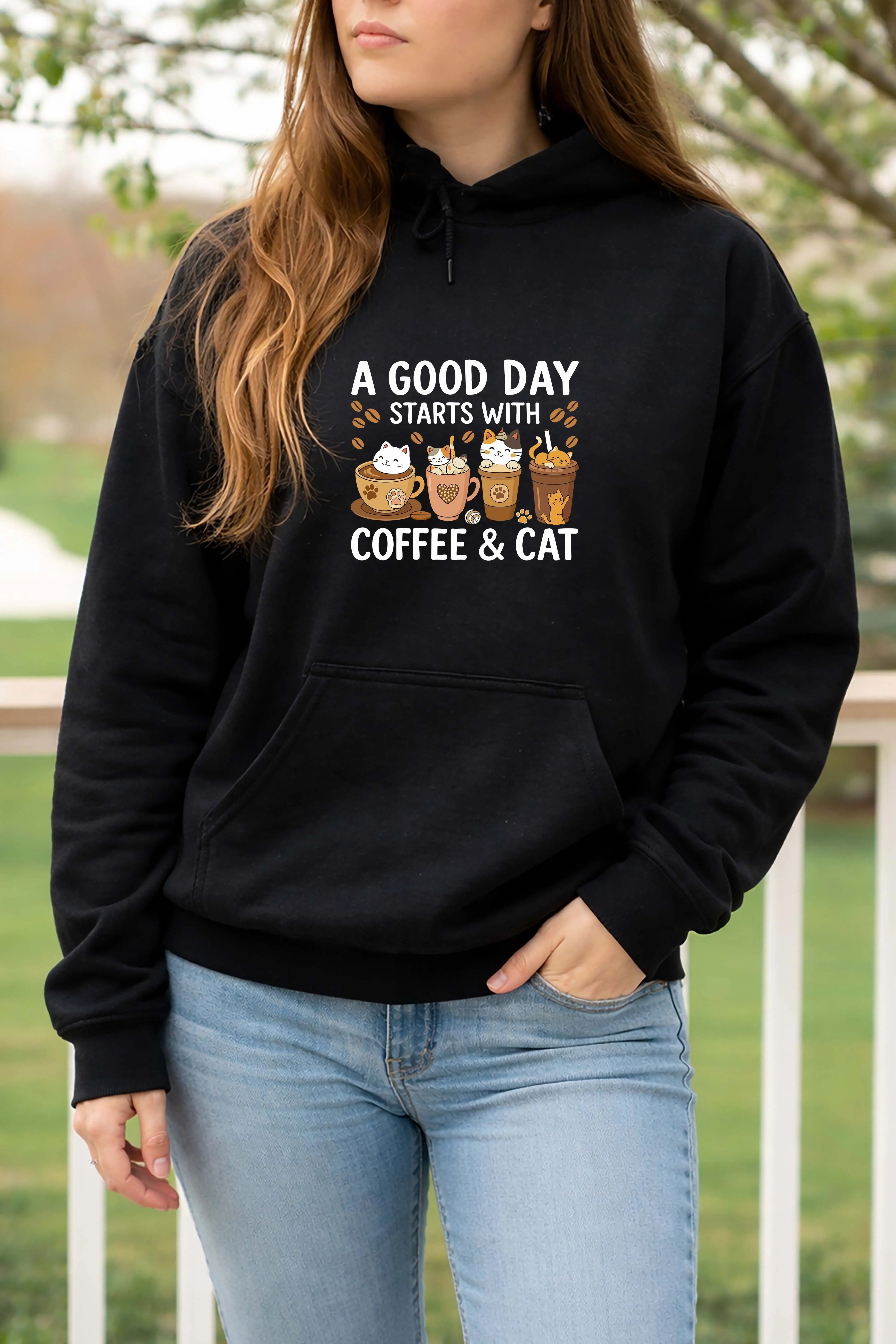 Coffee & Cat Hoodie - Vanyra