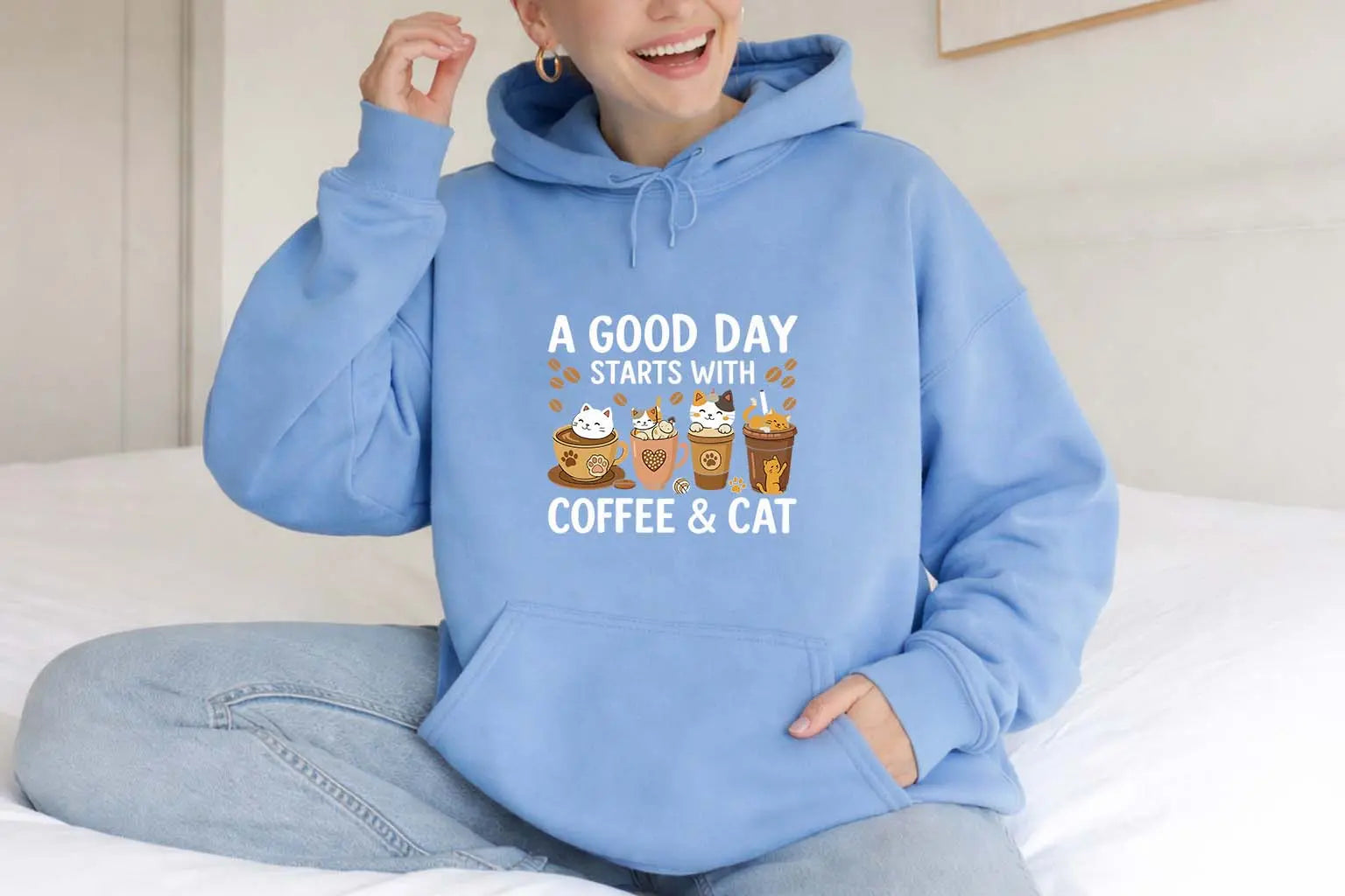 Coffee & Cat Hoodie - Vanyra