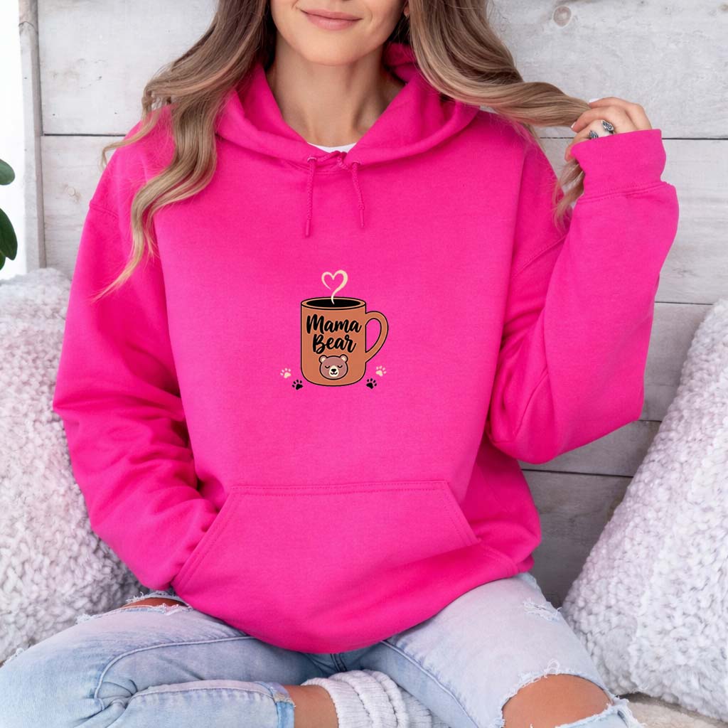 Mama Bear Coffee Cup Graphic Cozy Pullover - Vanyra
