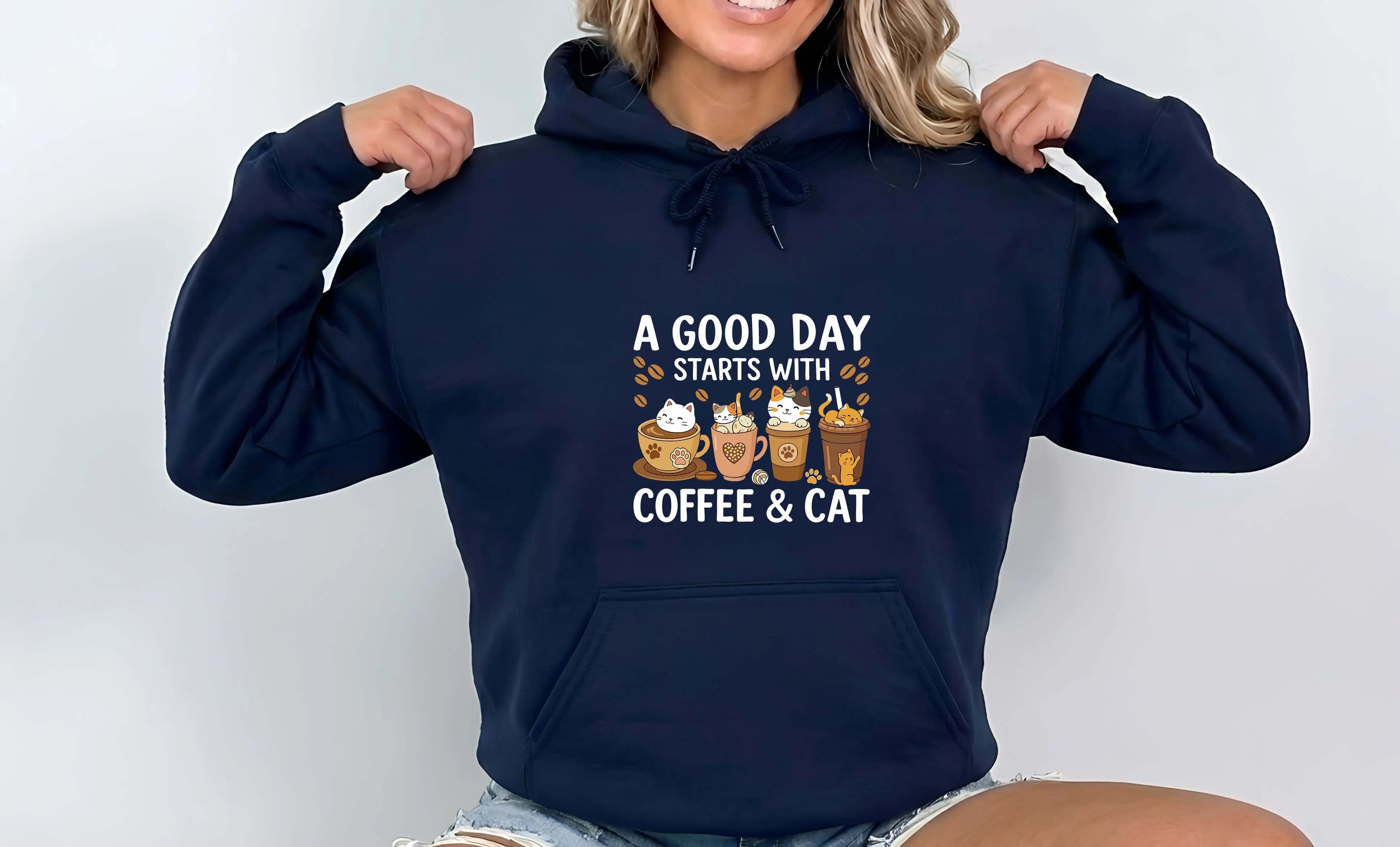 Coffee & Cat Hoodie - Vanyra